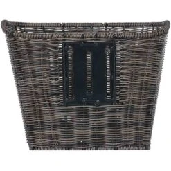 Basil Bremen Rattan Look FM Fietsmand - Voor - 25L - Dark Brown -BASIL Winkel basil bremen rattan look fm front wheel basket dark brown 3 1361342