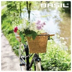Basil Bremen Rattan Look KF Fietsmand - Voor - 27L - Bruin -BASIL Winkel basil bremen rattan look kf front wheel basket brown 1 1361347