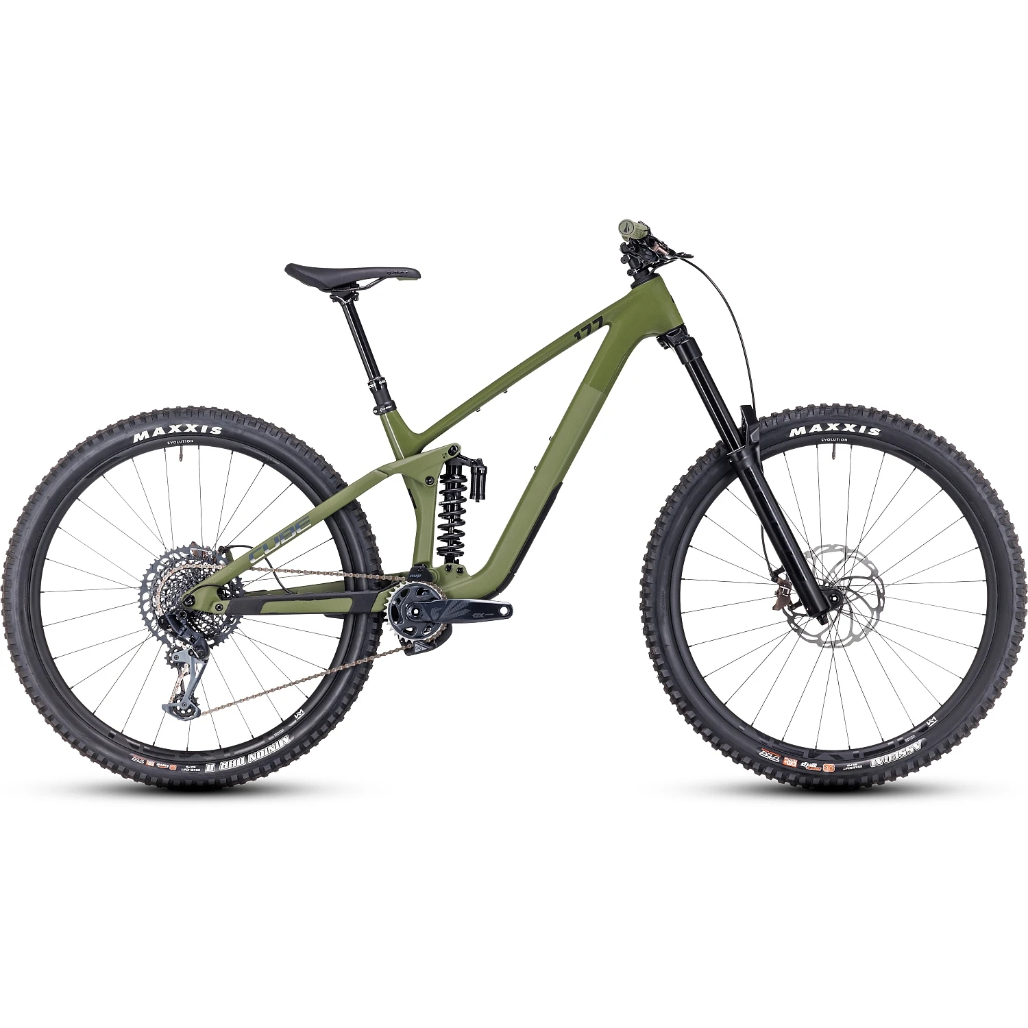 CUBE STEREO ONE77 C:68X TM - 29" Carbon Mountainbike - 2023 - Olive / Chrome